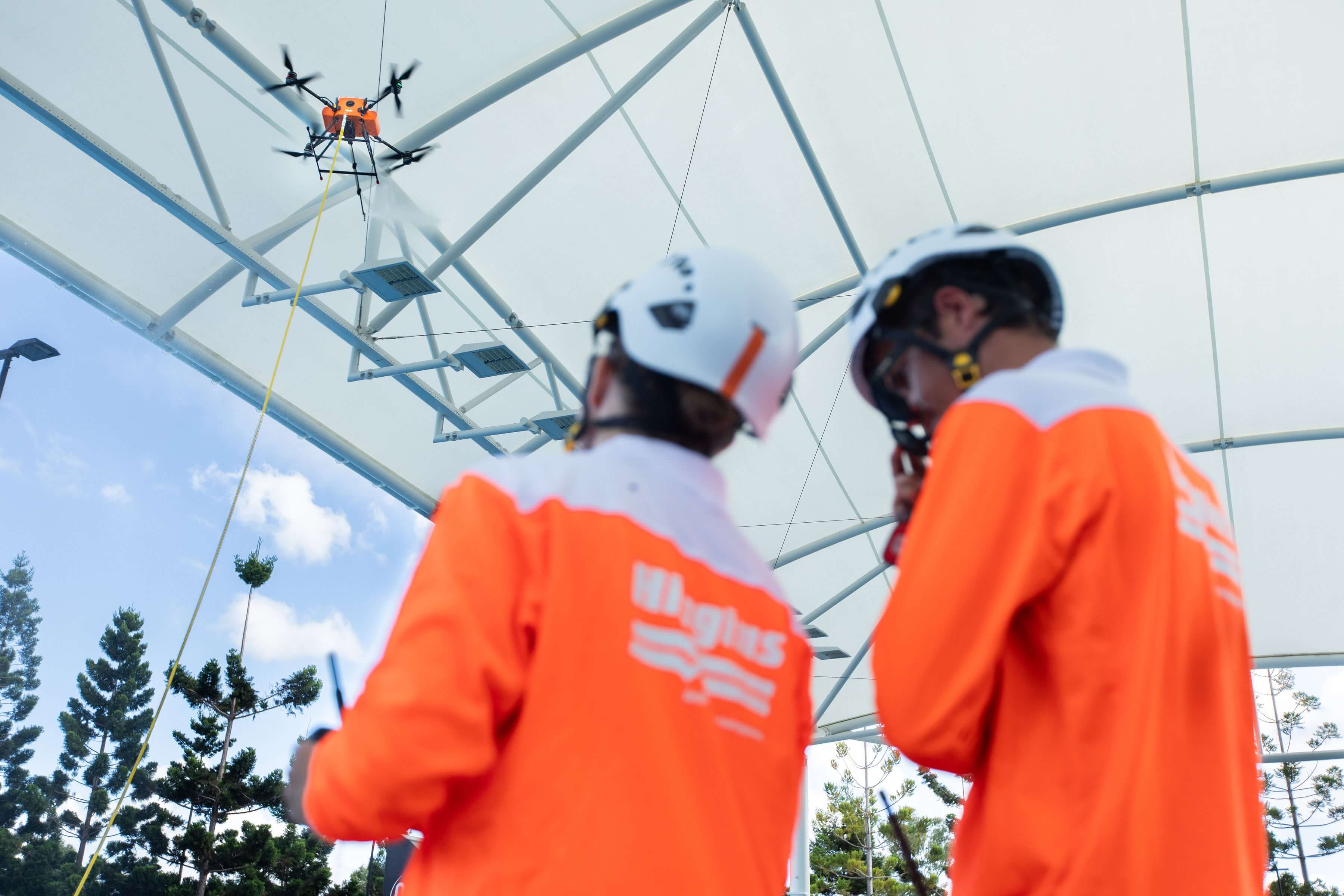 Higgins apprentices piloting a drone